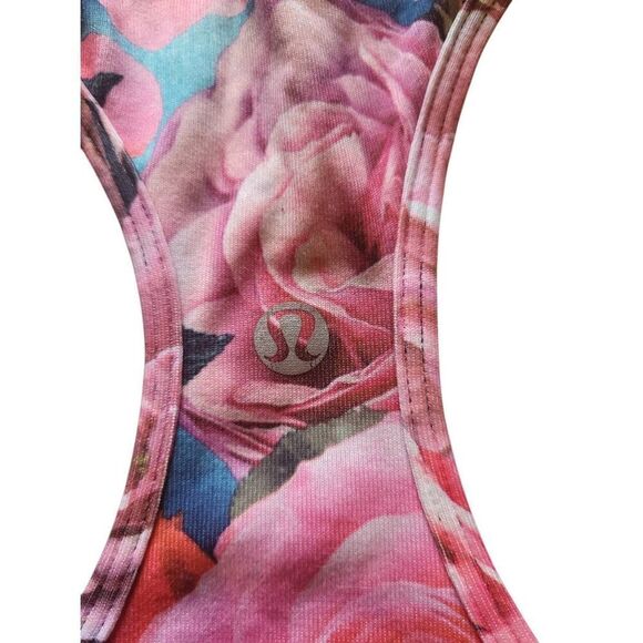 Lululemon Racerback Tank Tops Women's XS Multicolor Floral Rose Workout TWO - Picture 4 of 4